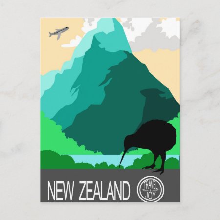 New Zealand Vintage Design Postcard