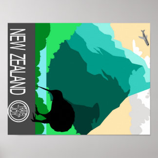 New Zealand vintage design Poster