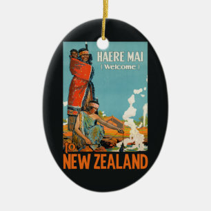 New Zealand vintage travel ornament