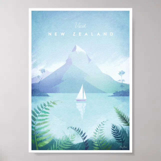 New Zealand Vintage Travel Poster | Zazzle