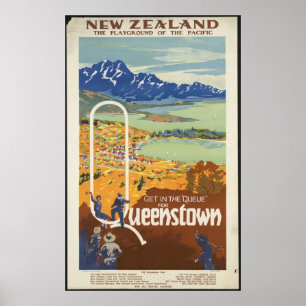 New Zealand Vintage Travel Poster Ad Retro Prints