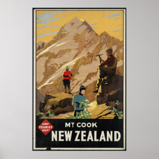 New Zealand Vintage Travel Poster Ad Retro Prints