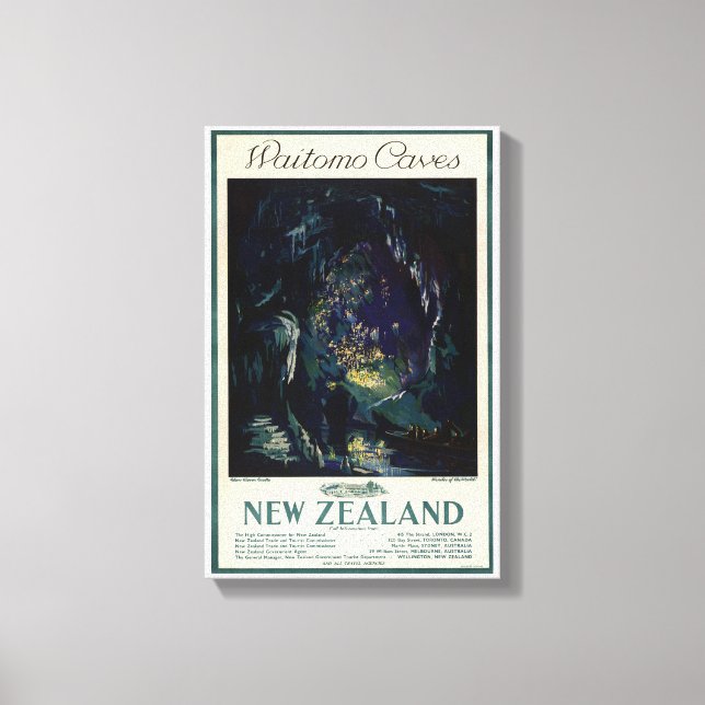 New Zealand Vintage Travel Poster Canvas Print (Front)