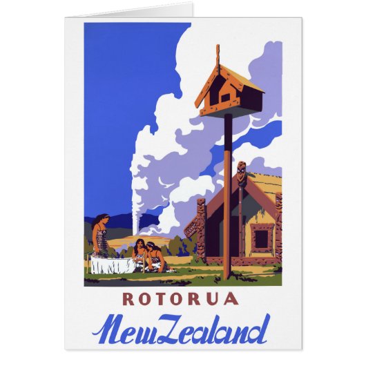 New Zealand Vintage Travel Poster Restored (Front)