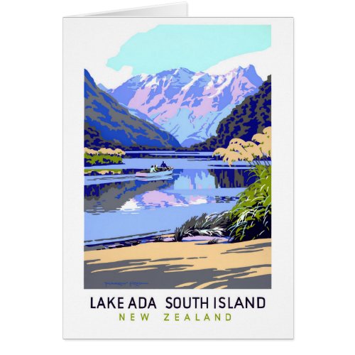 New Zealand Vintage Travel Poster Restored