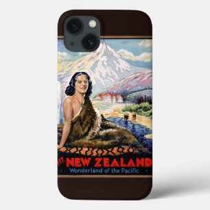 New Zealand Vintage Travel Poster Restored iPhone 13 Case