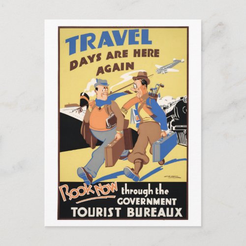 New Zealand Vintage Travel Poster Restored Postcard