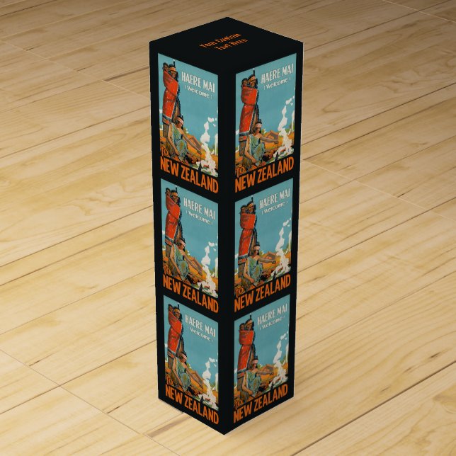 New Zealand vintage travel wine gift box (Front)