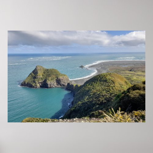 New Zealand Whatipu Seascape View Omanawanui Track Poster