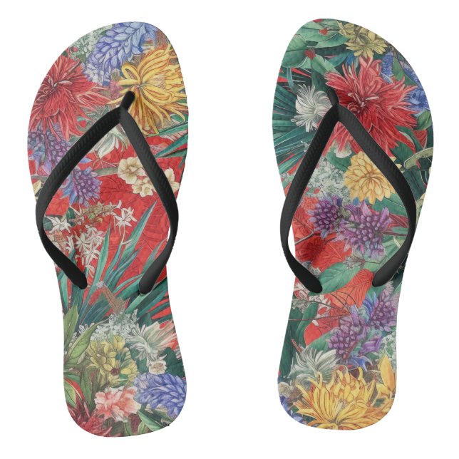 New Zealand Wildflower Flip Flops (Footbed)