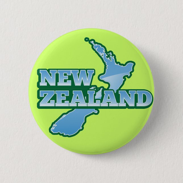 NEW ZEALAND with a map Button (Front)