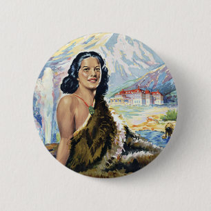 New Zealand: Wonderland of the Pacific Pinback Button