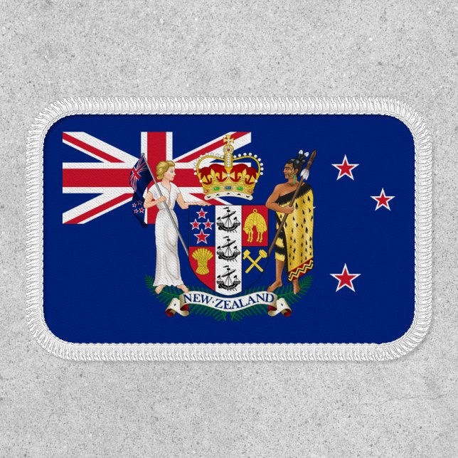 New Zealander Flag & Coat of Arms, New Zealand Patch (Front)
