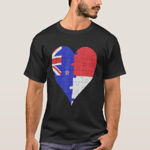 New Zealander Indonesian Flag Heart T-Shirt
