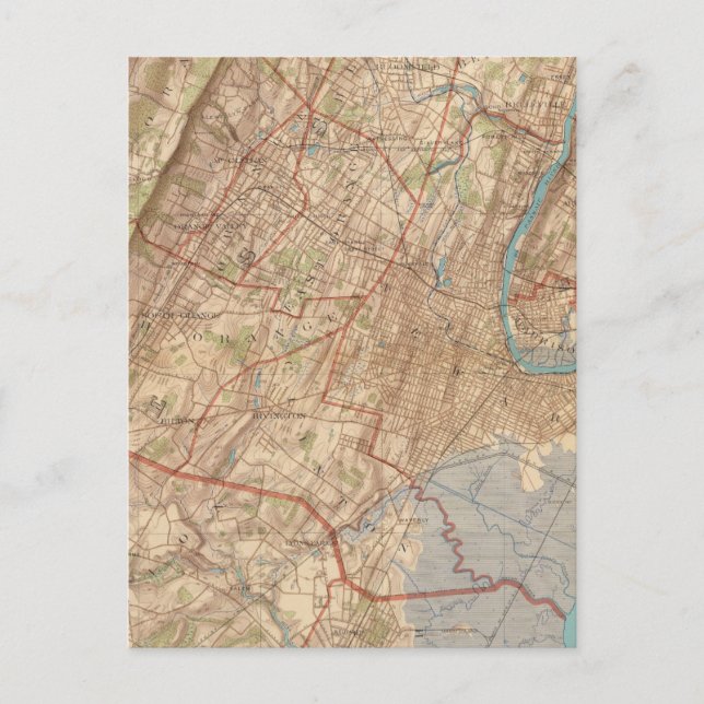 Newark and Elizabeth, New Jersey Postcard (Front)