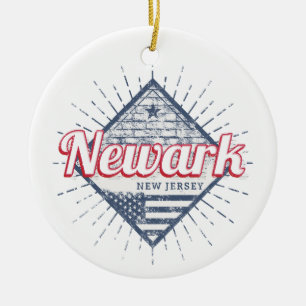 Newark City New Jersey United States Vintage USA Ceramic Ornament