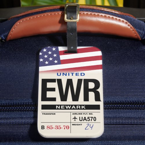 Newark EWR New Jersey Airline Luggage Tag