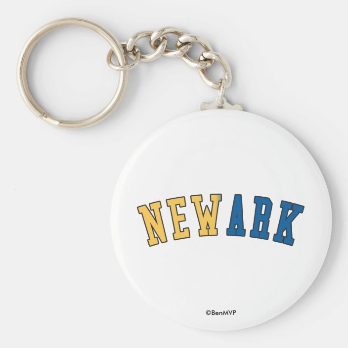 Newark in New Jersey State Flag Colors Key Chain