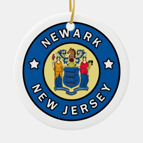 Newark New Jersey Ceramic Ornament