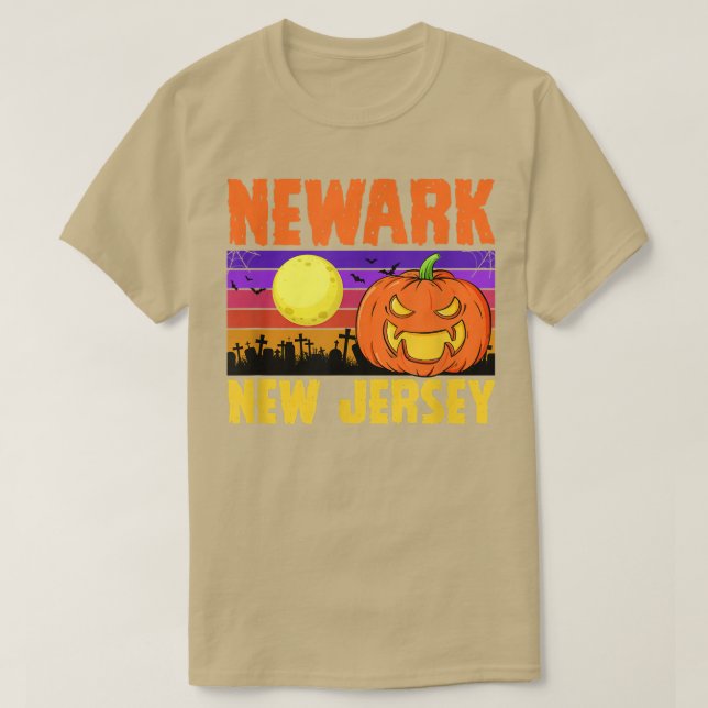 Newark New Jersey Happy Halloween Party Local City T-Shirt (Design Front)