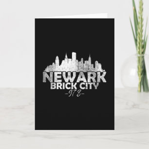 Newark New Jersey Nj Brick City Skyline Card