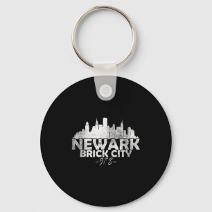 Newark New Jersey Nj Brick City Skyline Keychain