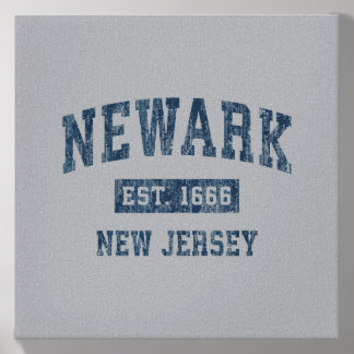Newark New Jersey Nj Vintage Sports Design Navy Canvas Photo Tile