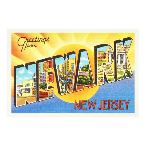 Newark New Jersey NJ Vintage Travel Postcard_ Photo Print