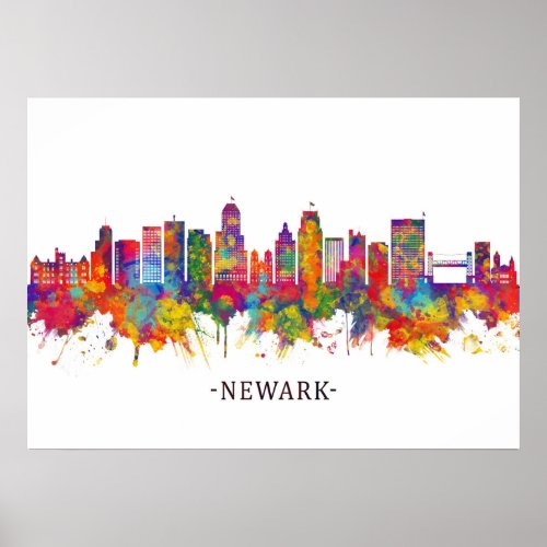 Newark New Jersey Skyline Poster