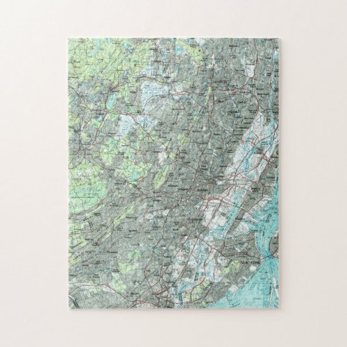 Newark NJ and Surrounding Areas Map 1986 Jigsaw Puzzle