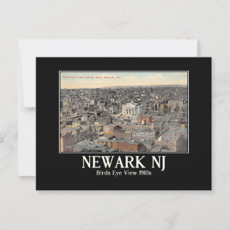 Newark NJ Bird's Eye View, 1910s Vintage Inspired Postcard