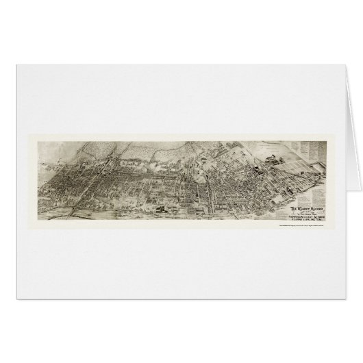 Newark, NJ Panoramic Map - 1907 Cards (Front Horizontal)