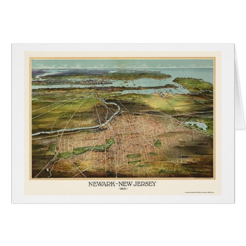 Newark NJ Panoramic Map _ 1916