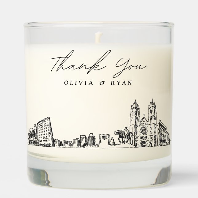 Newark Wedding Thank You Gift Custom Candle (Front)