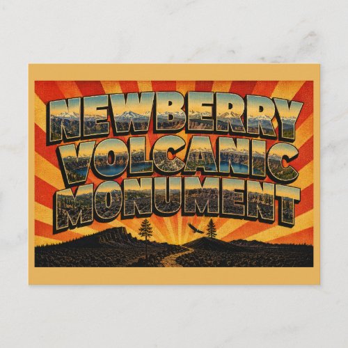 Newberry Volcanic Monument Oregon Caldera Obsidian Postcard