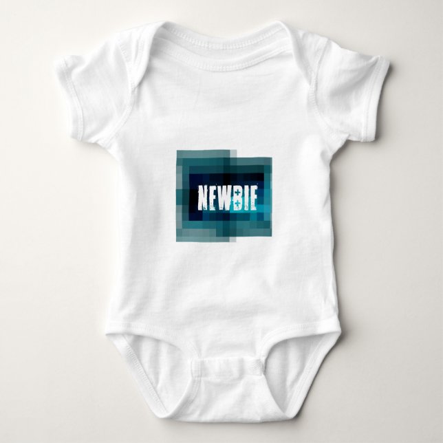 Newbie - pixelated. New geek in town Baby Bodysuit (Front)