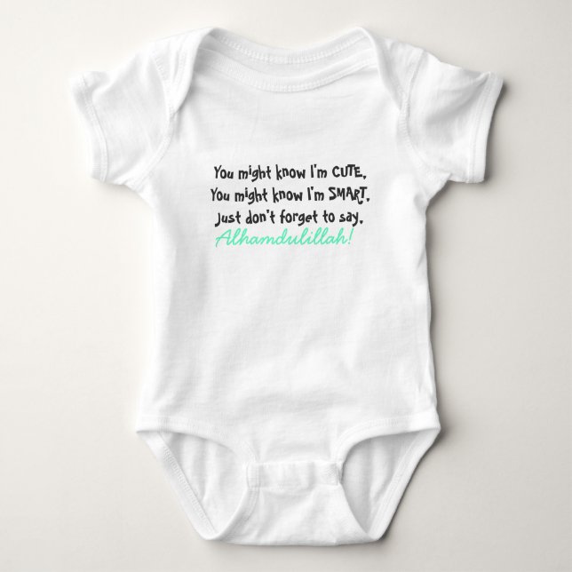 Newborn and Toddler Baby Islamic One-piece cute Baby Bodysuit (Front)