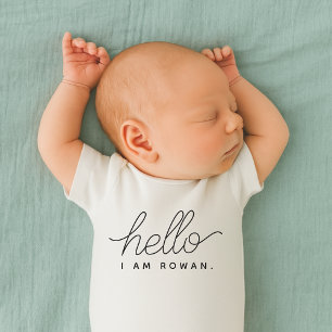 Newborn Arrival Hello I am ... Welcome New Baby Bodysuit