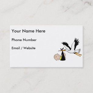 Newborn Baby and Stork Business Card