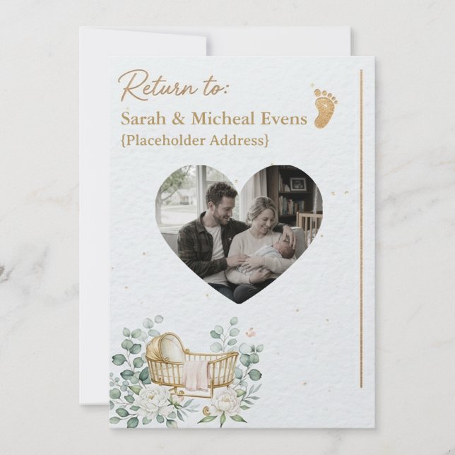 Newborn Baby Announcement Card (Front)