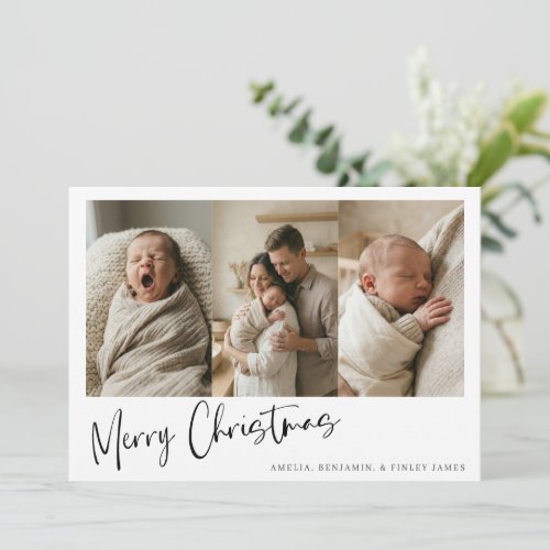 Newborn Baby Announcement Christmas Multi Photo