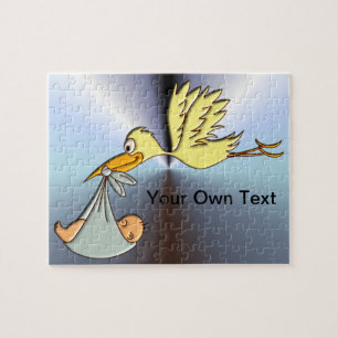 Newborn Baby Arrival - A Flying Stork Delivery Jigsaw Puzzle