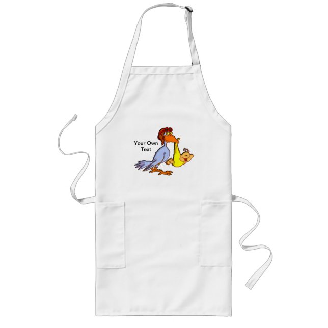 Newborn Baby Arrival - A Stork Delivery Long Apron (Front)