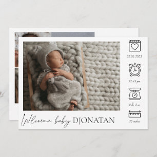 Newborn Baby Birth Announcement Photo Collage