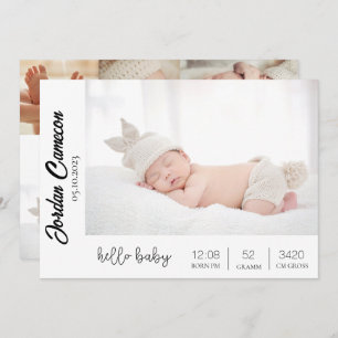 Newborn Baby Birth Announcement Photo Collage