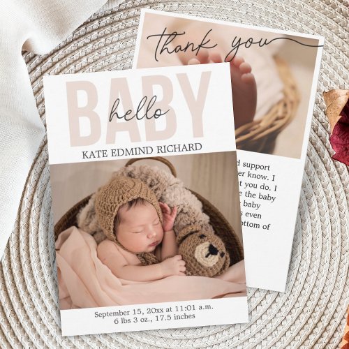 Newborn Baby Birth Announcement Template Thank You