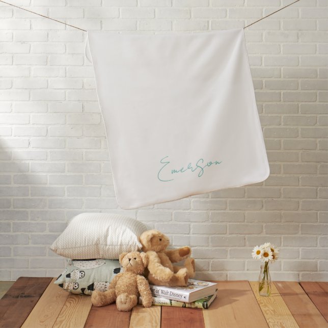 Newborn Baby Blanket NAME Modern Keepsake (In Situ)