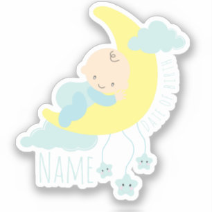 Newborn Baby Boy Personalized Name/DOB Sticker