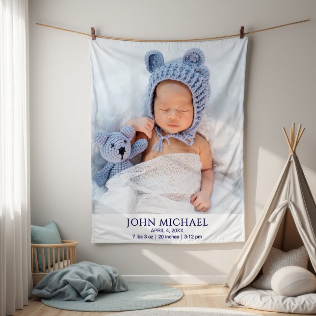 Newborn Baby Boy Photo Blanket (Creator Uploaded)