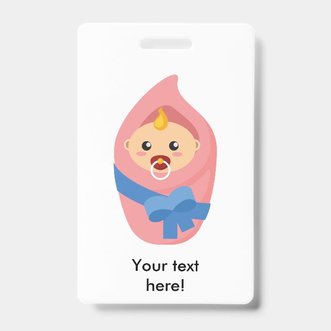Newborn baby clipart badge (Front)